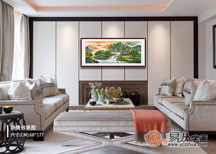 客厅西墙挂水鱼好不好呀（客厅西墙挂山水画有什么讲究）